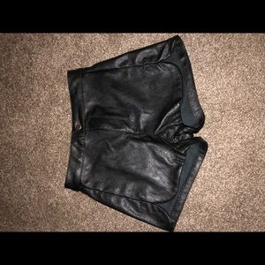 Leather shorts